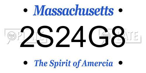 2S24G8 Massachusetts License Plate