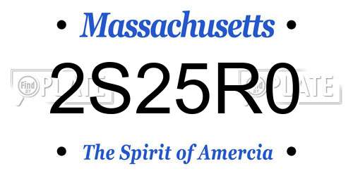2S25R0 Massachusetts License Plate