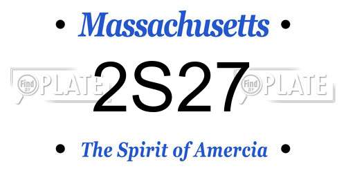 2S27 Massachusetts License Plate