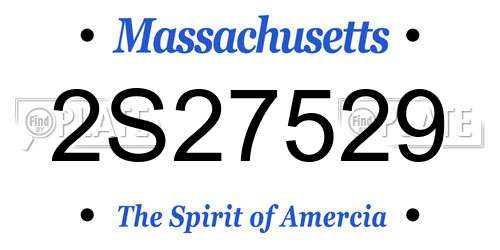 2S27529 Massachusetts License Plate