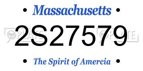 2S27579 Massachusetts License Plate