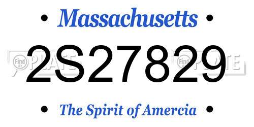 2S27829 Massachusetts License Plate