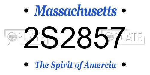 2S2857 Massachusetts License Plate