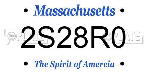 2S28R0 Massachusetts License Plate