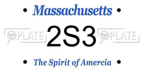 2S3 Massachusetts License Plate