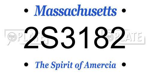 2S3182 Massachusetts License Plate