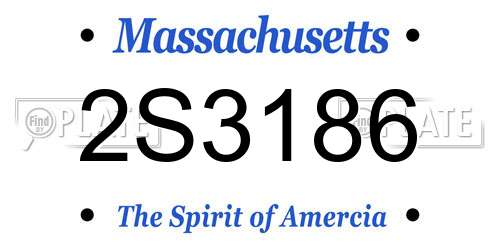 2S3186 Massachusetts License Plate
