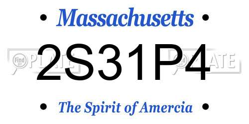 2S31P4 Massachusetts License Plate