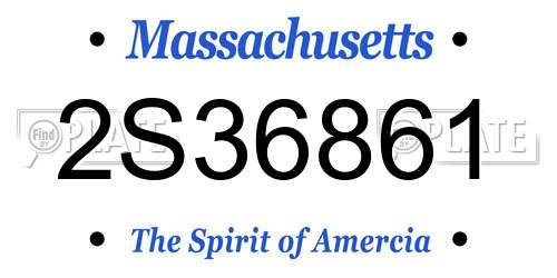 2S36861 Massachusetts License Plate