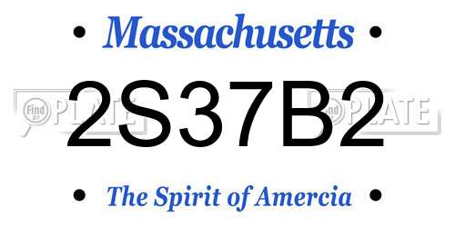 2S37B2 Massachusetts License Plate