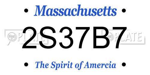 2S37B7 Massachusetts License Plate