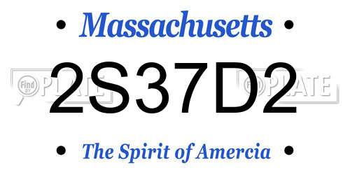 2S37D2 Massachusetts License Plate