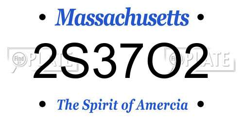 2S37O2 Massachusetts License Plate
