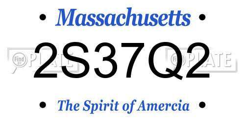 2S37Q2 Massachusetts License Plate