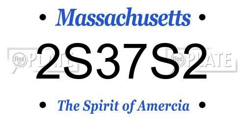 2S37S2 Massachusetts License Plate