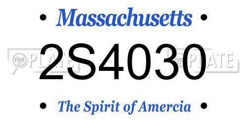 2S4030 Massachusetts License Plate