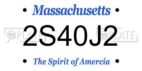 2S40J2 Massachusetts License Plate