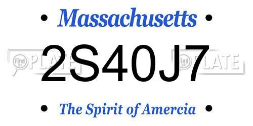 2S40J7 Massachusetts License Plate
