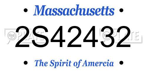 2S42432 Massachusetts License Plate
