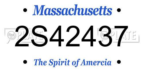 2S42437 Massachusetts License Plate