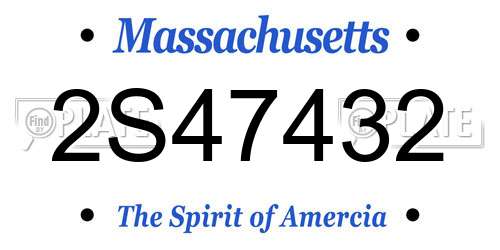 2S47432 Massachusetts License Plate