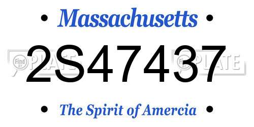 2S47437 Massachusetts License Plate