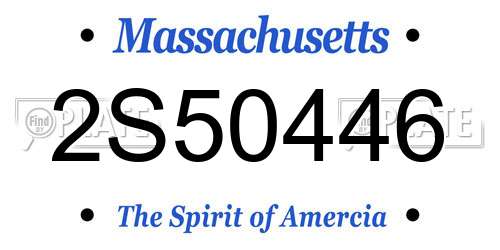 2S50446 Massachusetts License Plate