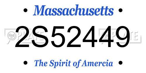 2S52449 Massachusetts License Plate