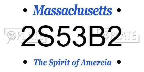 2S53B2 Massachusetts License Plate