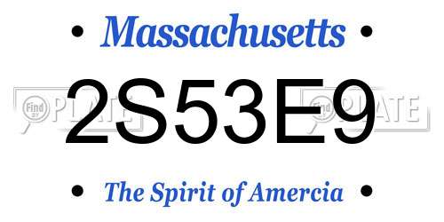 2S53E9 Massachusetts License Plate