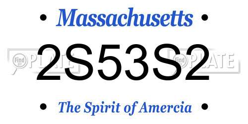 2S53S2 Massachusetts License Plate