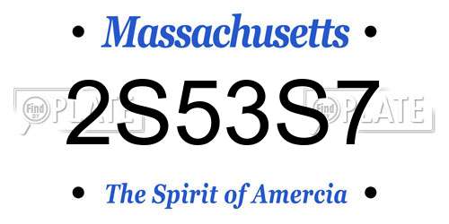 2S53S7 Massachusetts License Plate