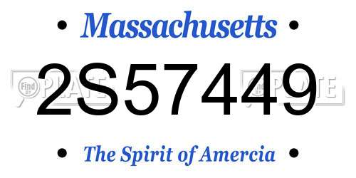 2S57449 Massachusetts License Plate