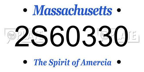 2S60330 Massachusetts License Plate