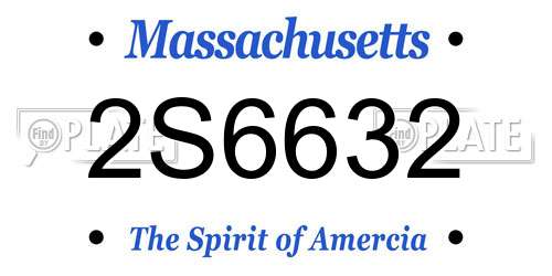2S6632 Massachusetts License Plate