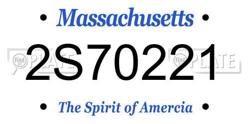 2S70221 Massachusetts License Plate