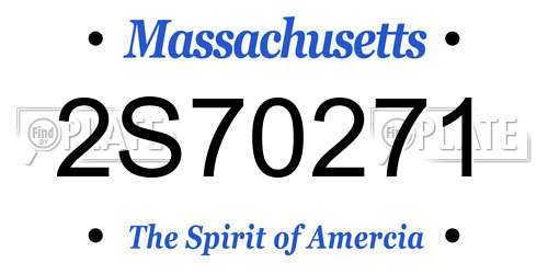 2S70271 Massachusetts License Plate