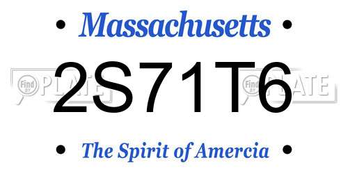 2S71T6 Massachusetts License Plate
