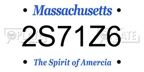 2S71Z6 Massachusetts License Plate