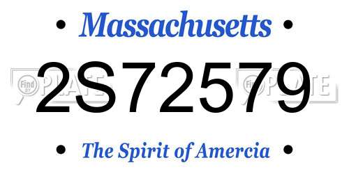 2S72579 Massachusetts License Plate