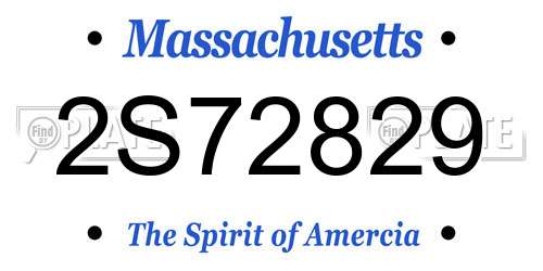 2S72829 Massachusetts License Plate