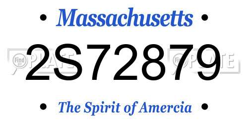 2S72879 Massachusetts License Plate