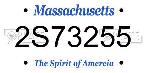2S73255 Massachusetts License Plate