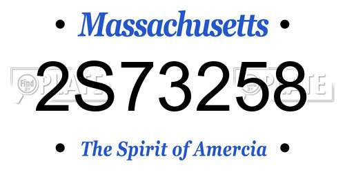 2S73258 Massachusetts License Plate