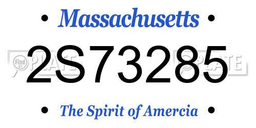 2S73285 Massachusetts License Plate