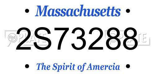2S73288 Massachusetts License Plate
