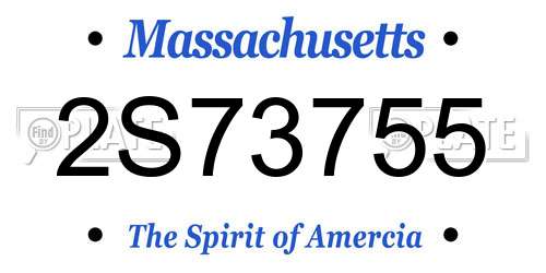 2S73755 Massachusetts License Plate