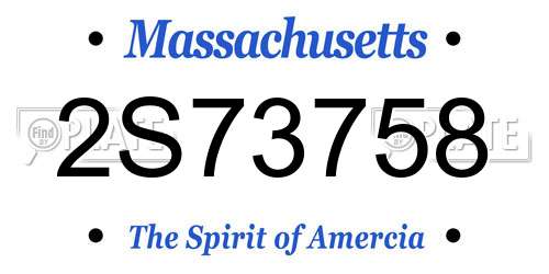 2S73758 Massachusetts License Plate