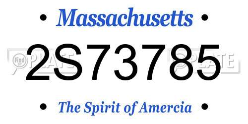 2S73785 Massachusetts License Plate