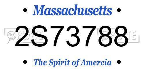 2S73788 Massachusetts License Plate